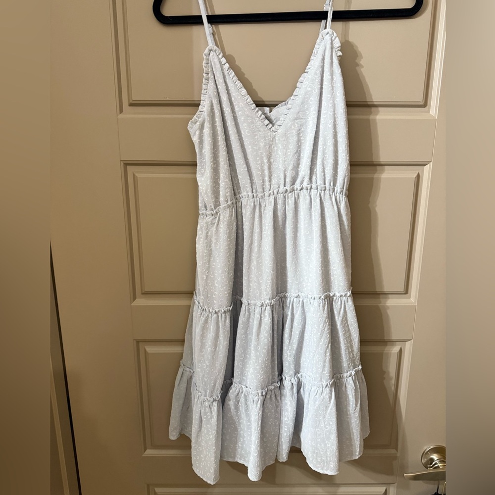 Baby blue girlie spaghetti strap adjustable dress.